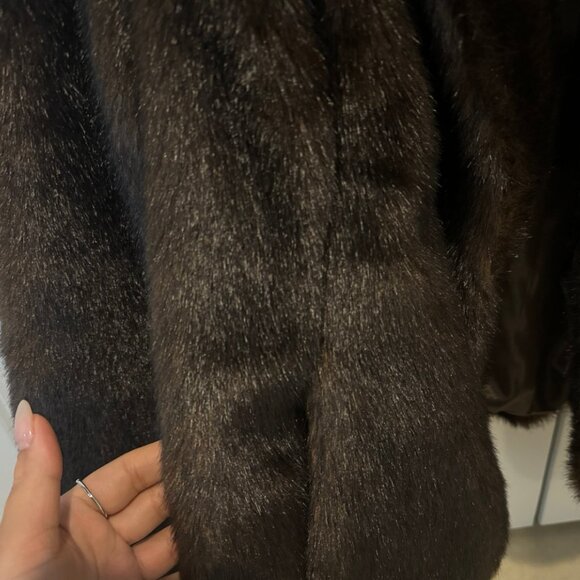 Mossimo Brown Faux Fur Jacket XL (Fits like Large) - Picture 2 of 6